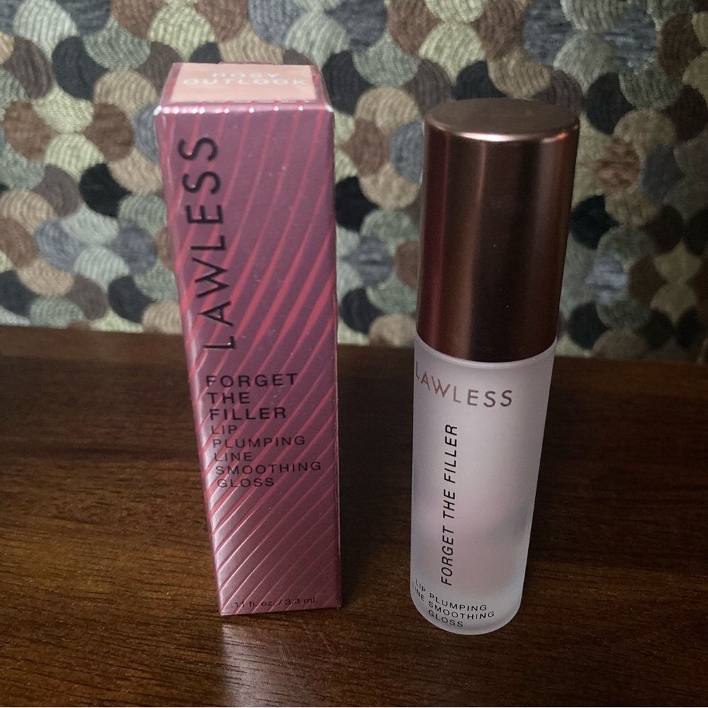 LAWLESS Forget the Filler Lip Plumping Line Smoothing Gloss in Rosy Outlook